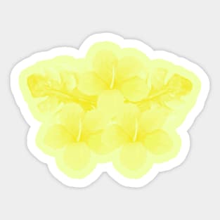 Tropical Yellow Hibiscus Flower Sticker